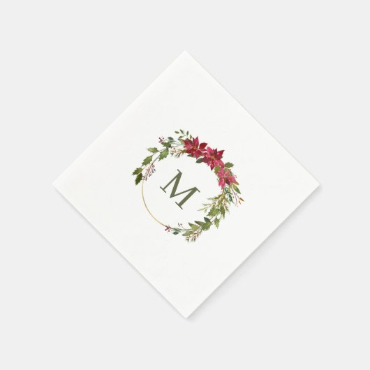 Elegant Kerstweesmonogram Servet (Hoek)