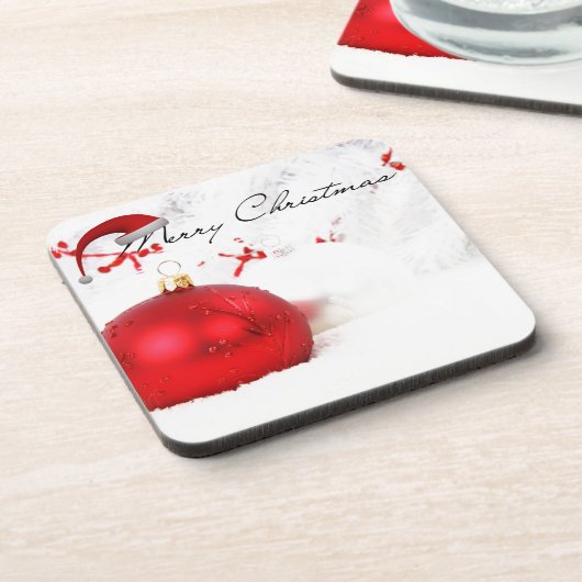 Elegant kerstwensen drankjes onderzetter (Linkerzijde)