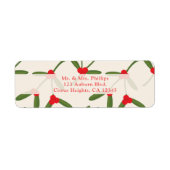 Elegant Kerstwinter Berries Holiday Etiket (Voorkant)