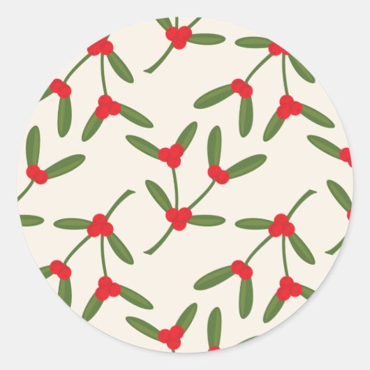 Elegant Kerstwinter Berries Holiday Ronde Sticker (Voorkant)