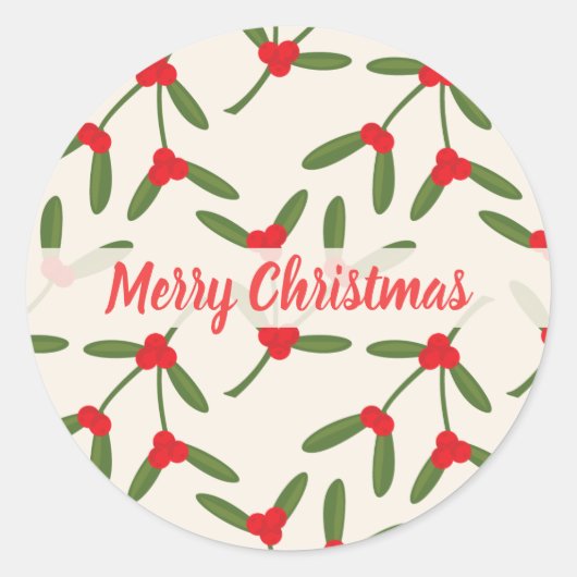 Elegant Kerstwinter Berries Holiday Ronde Sticker (Voorkant)