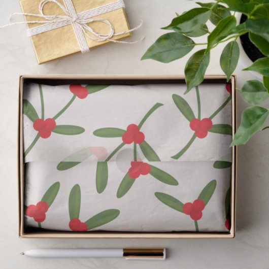 Elegant Kerstwinter Berries Holiday Tissuepapier (Geschenk)