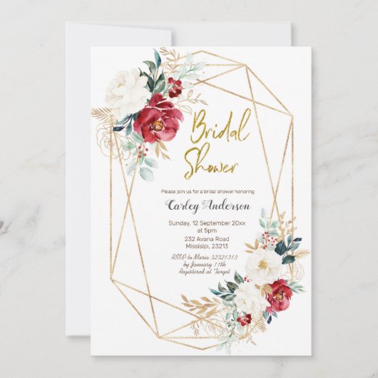 Elegant Kerstwinter Floral Vrijgezellenfeest Kaart (Voorkant)