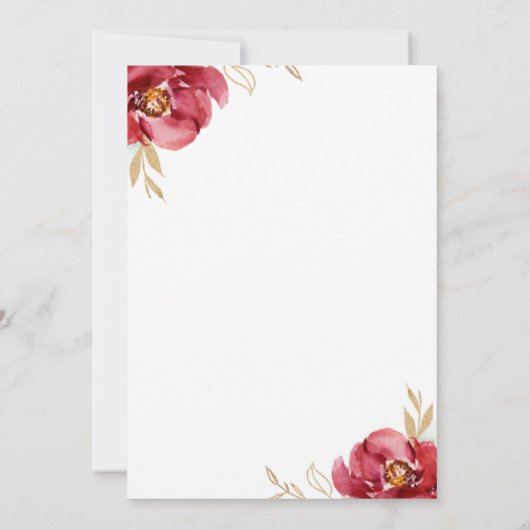 Elegant Kerstwinter Floral Vrijgezellenfeest Kaart (Achterkant)