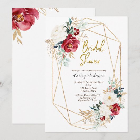 Elegant Kerstwinter Floral Vrijgezellenfeest Kaart (Voorkant / Achterkant)