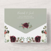 Elegant Kerstwinter Weddenschap All In One Uitnodiging (Achterkant)