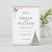 Elegant Kerstwinter Weddenschap Kaart (Staand voorkant)