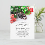 Elegant Kerstwinter Weddenschap Kaart (Staand voorkant)