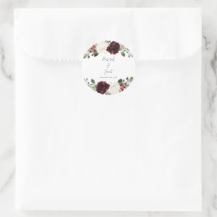Elegant Kerstwinter Weddenschap Ronde Sticker