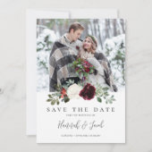Elegant Kerstwinter Weddenschap Save The Date (Voorkant)