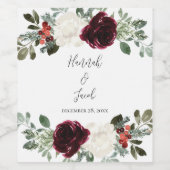 Elegant Kerstwinter Weddenschap Wijn Etiket (Enkel label)