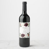 Elegant Kerstwinter Weddenschap Wijn Etiket (Voorkant)