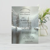 Elegant Kerstwinter Wonderland Weddenschap Kaart (Staand voorkant)