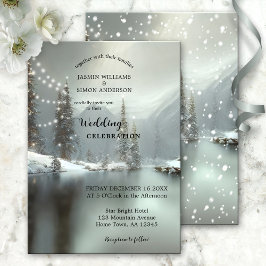 Elegant Kerstwinter Wonderland Weddenschap Kaart