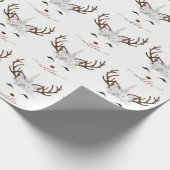 Elegant Kerstzilver glitter eenhoorn hert Cadeaupapier (Hoek)