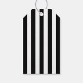 Elegant kerstzwart en witte streped cadeaulabel (Voorkant)