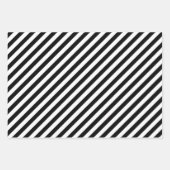 Elegant kerstzwart-wit met gestreept Label Inpakpapier Vel (Voorkant 2)