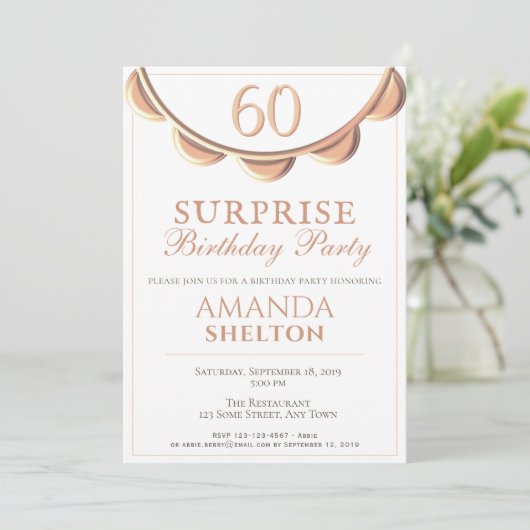 Elegant Ketting 60e verrassingsverjaardagsfeestje Kaart (Staand voorkant)