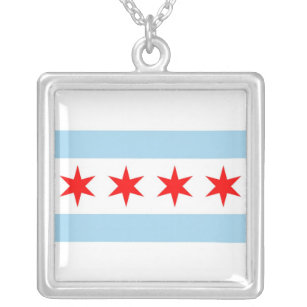 Elegant Ketting met vlag van Chicago, Illinois
