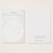 Elegant Ketting White Wood Circle Motif Visitekaartje (Voorkant /achterkant)