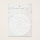 Elegant Ketting White Wood Circle Motif Visitekaartje (Voorkant)