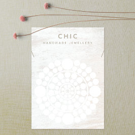 Elegant Ketting White Wood Circle Motif Visitekaartje