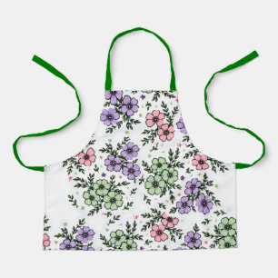 Elegant Keuken Schort met Bloemmotief en Levendige