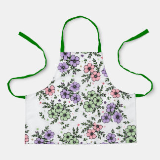 Elegant Keuken Schort met Bloemmotief en Levendige