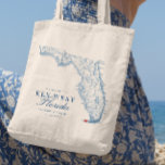 Elegant Key West Florida bruiloft welkom Canvas ta Tote Bag<br><div class="desc">Vier uw bruiloft op het tropische eiland in Key West met onze elegante marineblauwe Florida canvas tas met kaartthema. Dit tas is een stijlvolle en praktische huwelijksgunst en is ideaal voor uw gasten om uw evenement te onthouden in het Hemingway Home and Museum, Audubon House and Tropical Gardens, The Reach...</div>