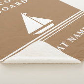 Elegant Khaki Boat Nautical Name Text Sherpa Deken (3/4)