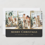 Elegant Khaki Gold Buffalo met kerstfoto's Feestdagenkaart (Voorkant)