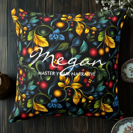 Elegant Khokhloma Geïnspireerd Decoratief Sierkuss Kussen