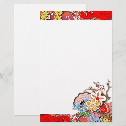 Elegant Kimono - Japanse designfabriek Briefpapier (Voorkant / Achterkant)