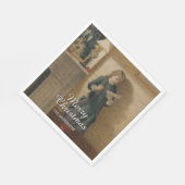 Elegant kind met vakantie begroeting servet (Hoek)