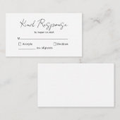 Elegant Kind Response RSVP Card Informatiekaartje (Voorkant / Achterkant)