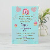 Elegant kind verjaardagsfeestuitnodigingen kaart (Staand voorkant)