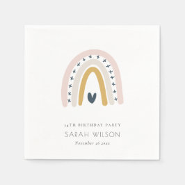 ELEGANT KINDER BLUE BLUSH RAINBOW HEART BIRTHDAY SERVET