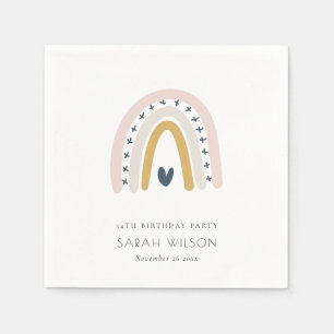 ELEGANT KINDER BLUE BLUSH RAINBOW HEART BIRTHDAY SERVET
