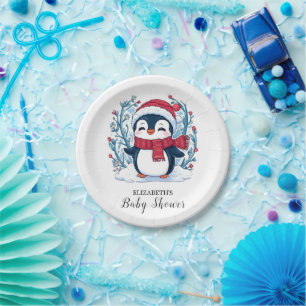 Elegant Kinder pinguïn Baby shower Papieren Bordje
