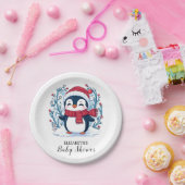 Elegant Kinder pinguïn Baby shower Papieren Bordje (Feest)