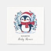Elegant Kinder pinguïn Baby shower Servet (Voorkant)