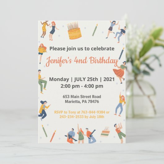 Elegant Kinder Theme Birthday Kaart (Staand voorkant)