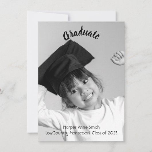 Elegant Kindergarten Afstuderen Aankondiging (Voorkant)