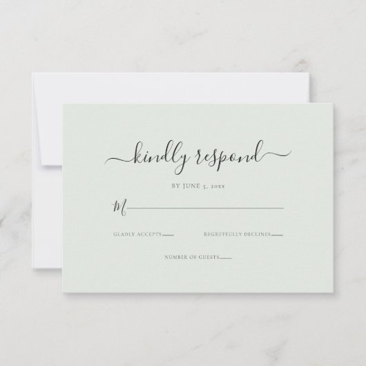 Elegant Kindly Respond QR Code RSVP Kaartje (Voorkant)