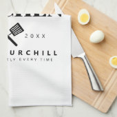 Elegant King of the Kitchen Modern Personalized Theedoek (Quarter Fold)