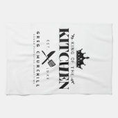 Elegant King of the Kitchen Modern Personalized Theedoek (Horizontaal)