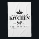Elegant King of the Kitchen Modern Personalized Theedoek<br><div class="desc">Perfect geschenk voor je vader,  opa,  broer of een belangrijk man in je leven! Maak uw eigen systeem eenvoudig aan uw wensen!</div>