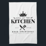 Elegant King of the Kitchen Modern Personalized Theedoek<br><div class="desc">Perfect geschenk voor je vader,  opa,  broer of een belangrijk man in je leven! Maak uw eigen systeem eenvoudig aan uw wensen!</div>