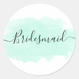 Elegant  kippenvlees waterverf bridesmaid ronde sticker