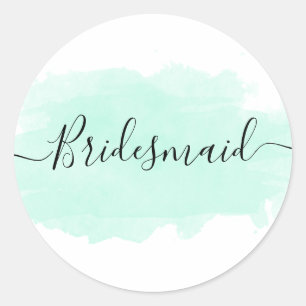 Elegant kippenvlees waterverf bridesmaid ronde sticker